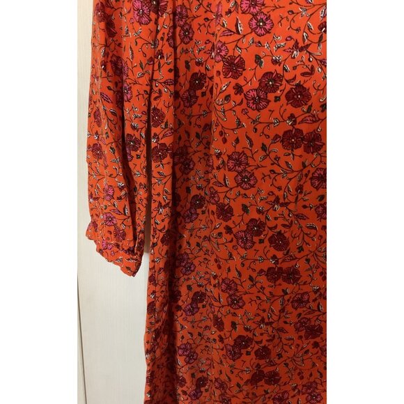 Old Navy Orange Long Sleeve Shift Dress Prairie Peasant Size Medium - Picture 2 of 3